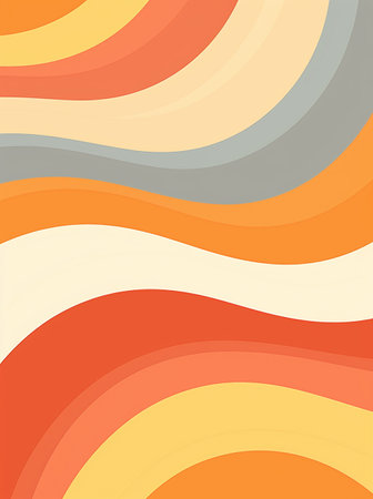 Abstract background with orange, brown and gray waves. Vector illustration.の素材