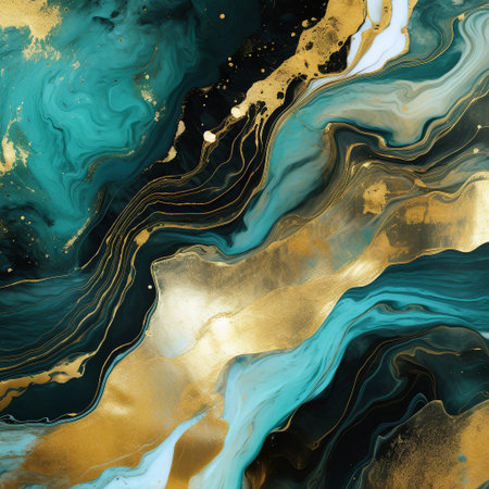Marble abstract acrylic background. Marbling artwork texture. Agate ripple pattern. gold powder.の素材