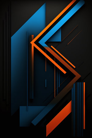 Abstract geometric background, vector overlap layer on black space for text and message designの素材