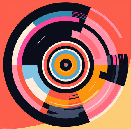 Abstract background with circles and lines. Vector illustration. EPS 10.の素材