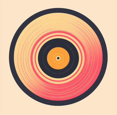 Vinyl record in retro style. Vector illustration for your design.の素材