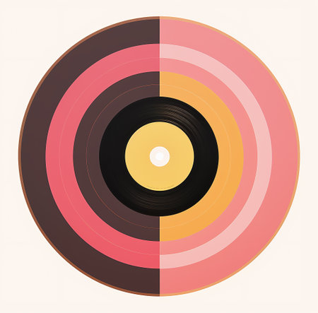 Retro vinyl record on white background. Vector illustration. EPS 10の素材