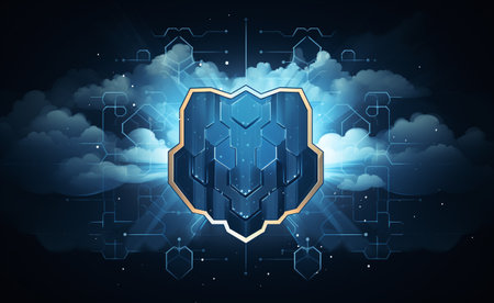 Abstract background image with hexagons and connection lines. technology concept. 3D Renderingの素材