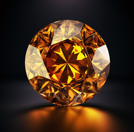 diamond on black background, 3d rendering, square image.の素材