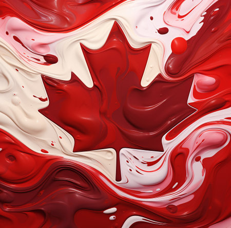 Red and white paint splashes. abstract background. 3d renderingの素材