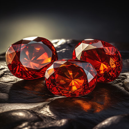 Gemstones on a dark background. 3d rendering image.の素材