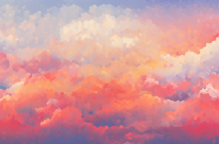 Colorful abstract background of the sky with clouds. Vector illustration.の素材