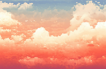 Abstract background with sky and clouds. Vector illustration. EPS 10.の素材