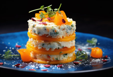Tartar salad with persimmon and gorgonzola cheeseの素材