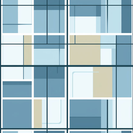 abstract background with squares and rectangles in blue and beige colorsの素材