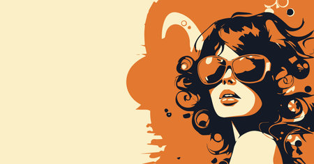 Beautiful young woman in sunglasses. Vector illustration. Fashion girl.のイラスト素材