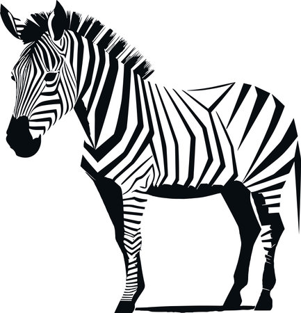 Zebra.Vector illustration ready for vinyl cutting. Isolated on white backgroundの素材