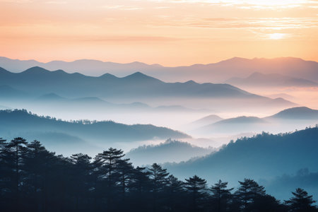 Beautiful sunrise in the mountains. Sunrise in the mountains. Landscapeの素材