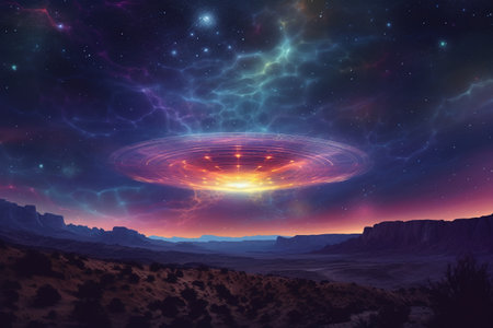 Fantasy alien planet. 3D Rendered Computer Artwork.の素材