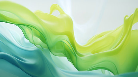 abstract background with smooth lines in green and blue colors, vector illustrationの素材