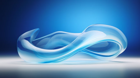 Abstract blue wavy background. 3d rendering, 3d illustration.の素材