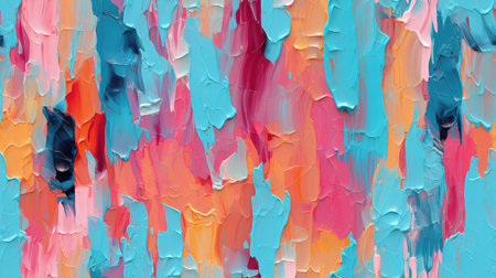 Abstract colorful background of oil paint on canvas. Fragment of artworkの素材