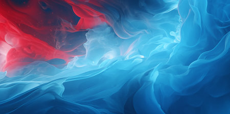 Abstract blue and red paint background. Fantasy fractal design. Digital art. 3D rendering.の素材