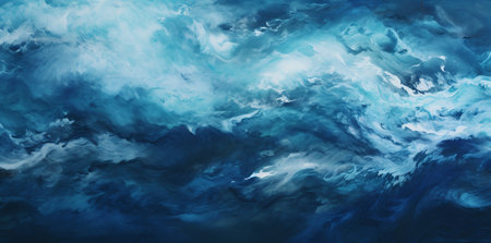 Abstract blue watercolor background. Digital art painting. 3d renderingの素材