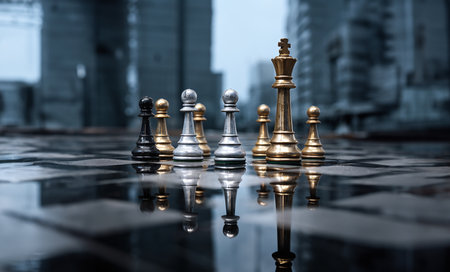 Chess business concept photo of business ideas and competition and strategy ideas conceptの素材