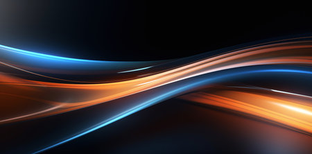 abstract background with blue and orange lines and space for your textの素材