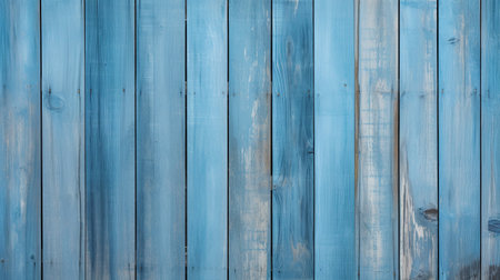 Old blue painted wood wall - texture or background; panoramicの素材