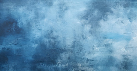 abstract blue background texture with grunge brush strokes and paint stainsの素材