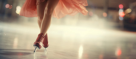 Ballerina legs in a pink tutu dancing on the dancefloorの素材