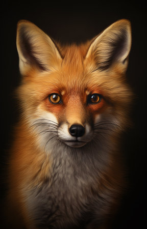 Close-up portrait of a red fox (Vulpes vulpes)の素材