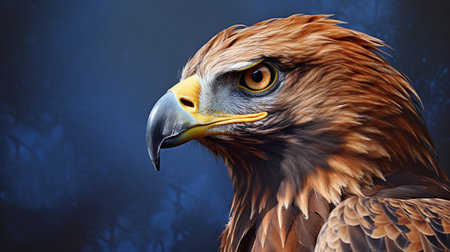 Portrait of an eagle on a dark background. 3d illustration.の素材