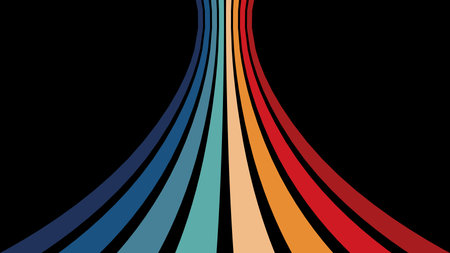 Colorful lines on black background. Vector illustration for your design.のイラスト素材