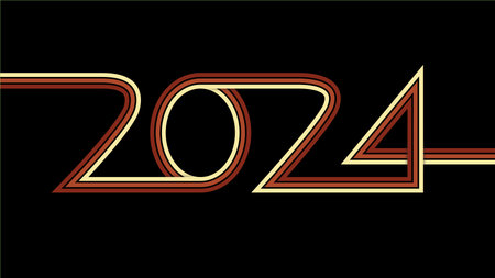 Happy New Year 2014 lettering in retro style. Vector illustration.の写真素材