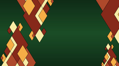 abstract background with geometric shapes in green and orange colors, vector illustrationの写真素材