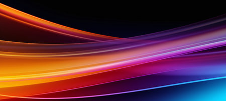 abstract background with smooth lines in blue, orange and purple colorsの素材