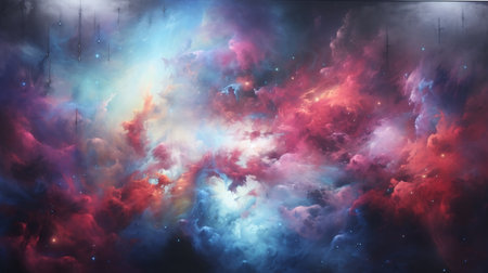 Cosmic space and stars, computer generated abstract background, 3D renderingの素材