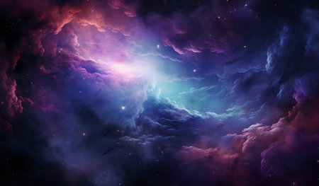 Cosmic space and stars, color cosmic abstract background. 3D renderingの素材