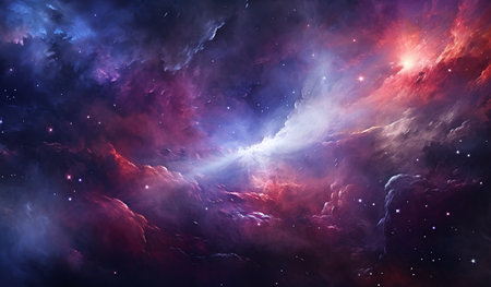 Cosmic space and stars, color cosmic abstract background. 3D renderingの素材