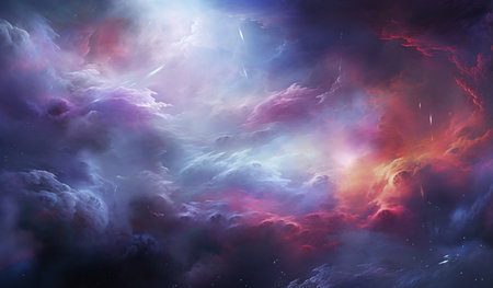 abstract space background with stars and nebula. 3d renderingの素材