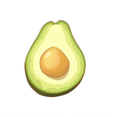 Avocado icon. Isolated on white background. Vector illustration.の素材
