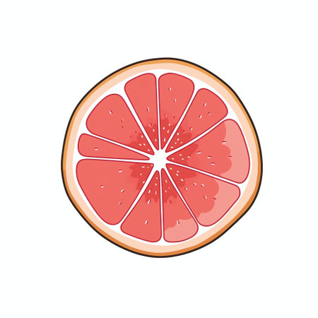 Grapefruit isolated on a white background. Vector illustration in cartoon style.の素材