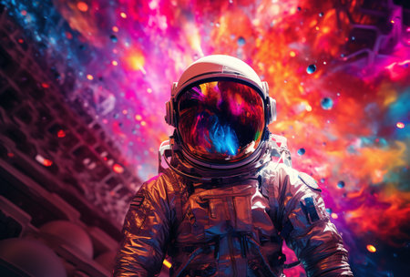 Astronaut in outer space. Spaceman in outer space.の素材