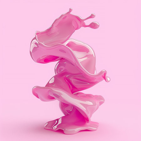 A splash of pink paint. 3d rendering, 3d illustration.の素材