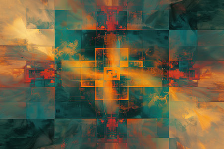 abstract fractal background a computer-generated 2D illustration, textureの素材
