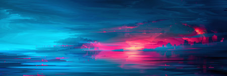 Sunset over the sea. 3D illustration, 3D rendering.の素材