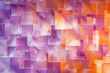 abstract background with squares and rectangles in orange and purple colorsの素材