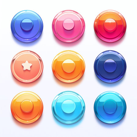 Set of colorful buttons for website or app. Vector illustration EPS10の素材