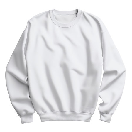 Blank white sweatshirt isolated on white background. 3d renderingの素材
