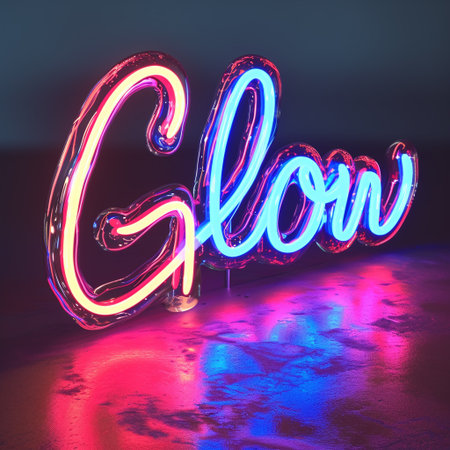 glowing neon sign with word love on dark background. 3d renderingの素材