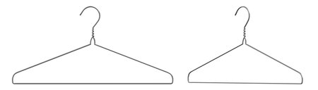 Metal Clothes Hanger Isolated on Transparent Backgroundの写真素材