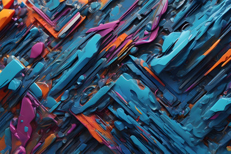 Abstract background. Computer generated 3D photo rendering. Colorful shapes.の素材